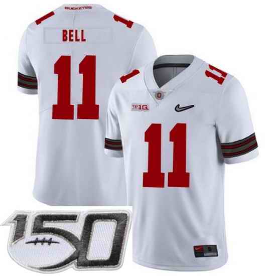 Ohio State Buckeyes 11 Vonn Bell White Diamond Nike Logo College Football Stitched 150th Anniversary Patch Jersey